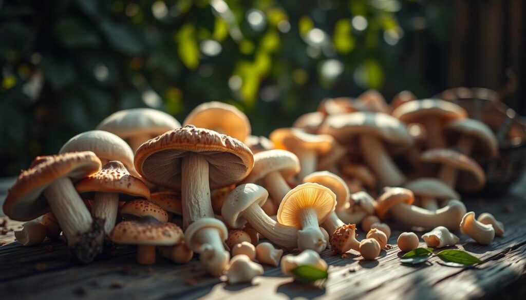 Pilze trocknen an der Luft