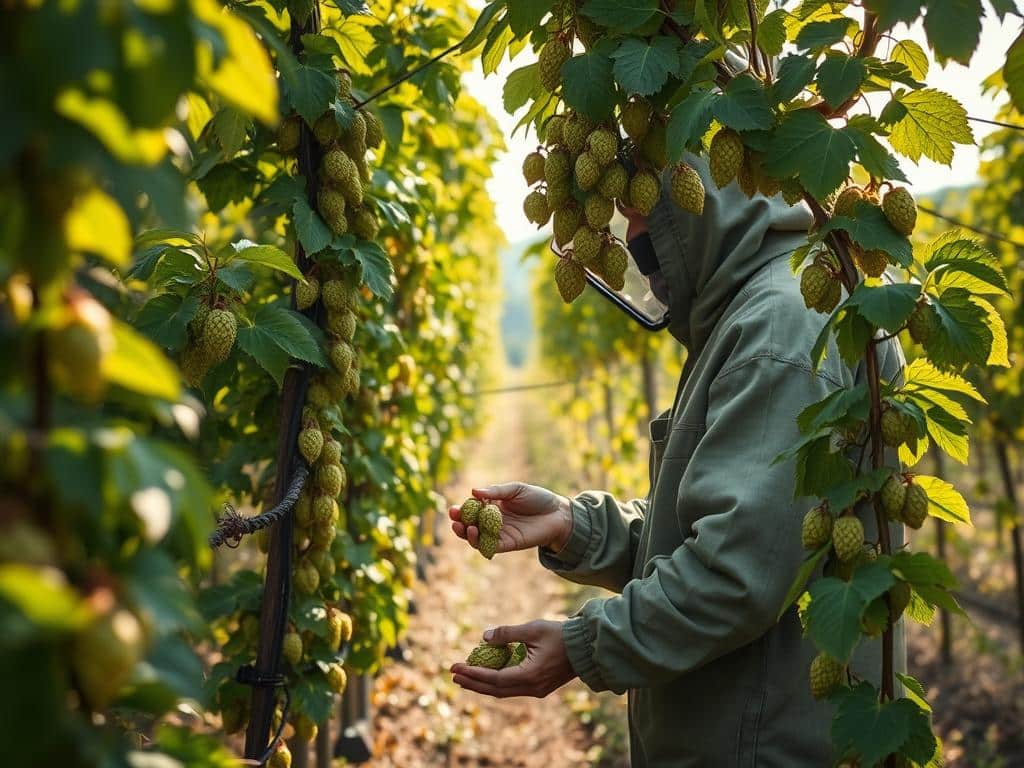 Wildhopfen Ernte und Sicherheit