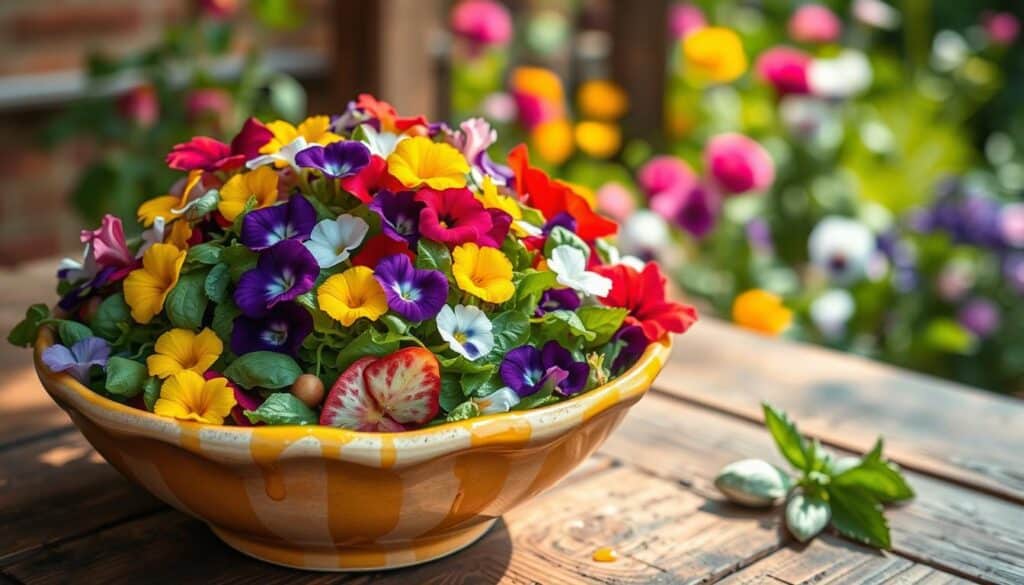 Salat mit Blüten